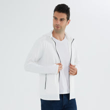 Load image into Gallery viewer, Men's Zip Up Long Sleeve UV Protective Jacket with Removable Sun Hat UPF 50+ Sun Protection