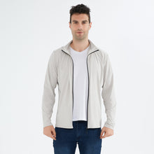 Load image into Gallery viewer, Men's Zip Up Long Sleeve UV Protective Jacket with Removable Sun Hat UPF 50+ Sun Protection