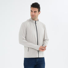 Load image into Gallery viewer, Men's Zip Up Long Sleeve UV Protective Jacket with Removable Sun Hat UPF 50+ Sun Protection