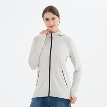Load image into Gallery viewer, Women's Zip Up Long Sleeve UV Protective Jacket with Removable Sun Hat UPF 50+ Sun Protection