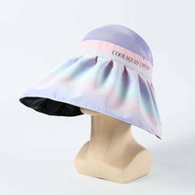 Load image into Gallery viewer, Foldable Large Brimmed Rainbow Sun Hat UV Protection