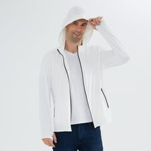将图片加载到图库查看器，Men&#39;s Zip Up Long Sleeve UV Protective Jacket with Removable Sun Hat UPF 50+ Sun Protection
