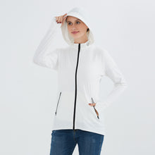 將圖片載入圖庫檢視器 Women&#39;s Zip Up Long Sleeve UV Protective Jacket with Removable Sun Hat UPF 50+ Sun Protection
