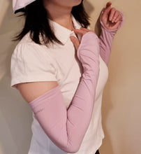 將圖片載入圖庫檢視器 Women&#39;s UV Protective UPF 50+ Cooling Arm Sleeves with Hand Cover A Pair M
